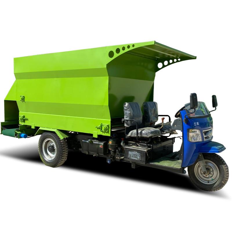 3方电动撒料车混合全日粮饲料投料机牛羊养殖自动撒草车 - 图3