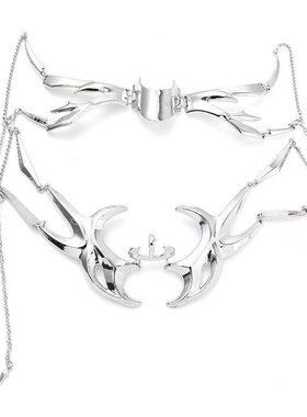 赛博朋克金属面具鼻饰脸饰小众异形科技风耳饰可调节面饰女装饰品