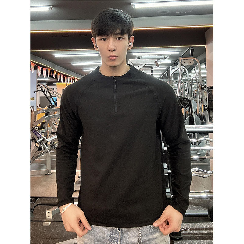 秋冬美式修身德绒打底T恤训练服上衣健身运动男款半拉链圆领长袖,淘宝优惠券,粉丝福利购,淘宝优惠卷