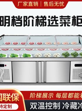 三层阶梯式冷藏冷冻商用