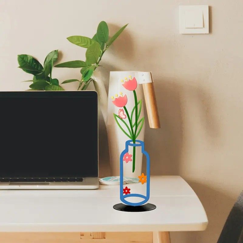 仿真彩印花瓶2d摆件客厅背景墙剪影入户玄关小众创意桌面装饰摆件,淘宝优惠券,粉丝福利购,淘宝优惠卷