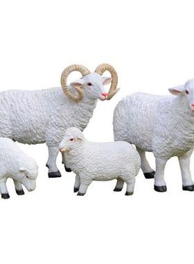 玻璃钢仿真山羊绵羊雕塑户外花园林商场楼盘草坪校园景观装饰摆件