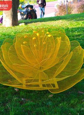 户外不锈钢镂空花朵雕塑园林草坪仿真植物装饰品室内造景摆件品