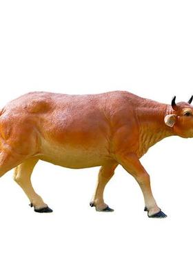 农耕牧童骑仿真黄牛雕塑动物模型摆件园林户外玻璃钢草坪景观装饰