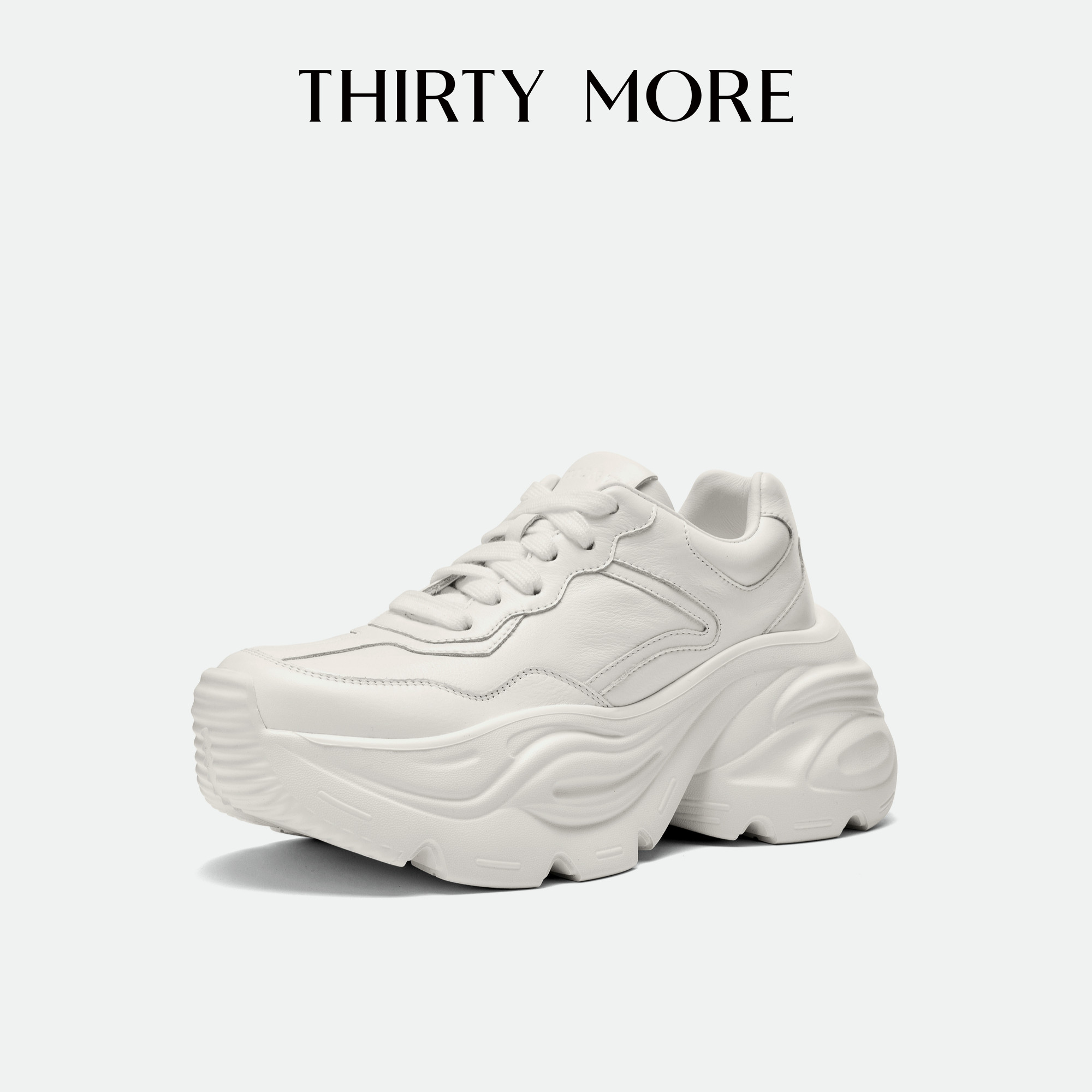 【简洁主义】Thirty More老爹鞋女2025秋冬新款显瘦休闲小白鞋女,淘宝优惠券,粉丝福利购,淘宝优惠卷