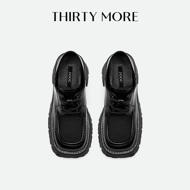 Thirty More乐福鞋女2026夏季新款英伦复古透网百搭厚底单鞋小码,淘宝优惠券,粉丝福利购,淘宝优惠卷