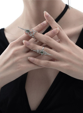 暗黑破碎感小众关节开口戒