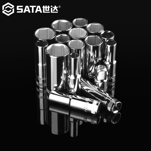 世达3/8中飞加长套筒头套装快速脱落棘轮扳手单个10六角汽修工具 - 图3