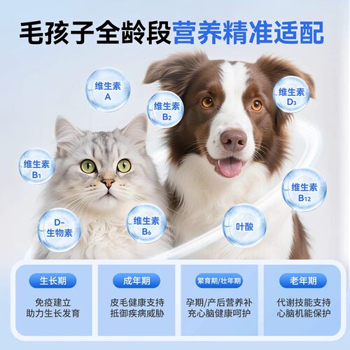 派迪诺猫咪复合维生素片狗狗猫用专用防掉毛宠物鱼油维生素B营养 - 图3