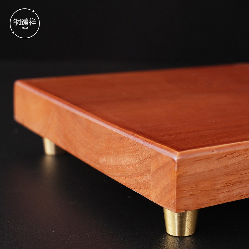 木制底座摆件橡木家居客厅摆放装饰品铜角底座花盆长方形圆形底座,淘宝优惠券,粉丝福利购,淘宝优惠卷