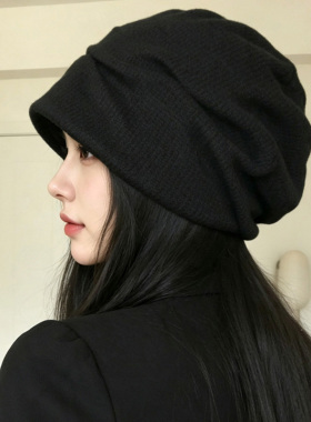 高级感素颜遮脸大头围堆堆冷帽女