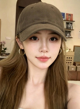 深顶大头围棒球帽女显脸小鸭舌帽