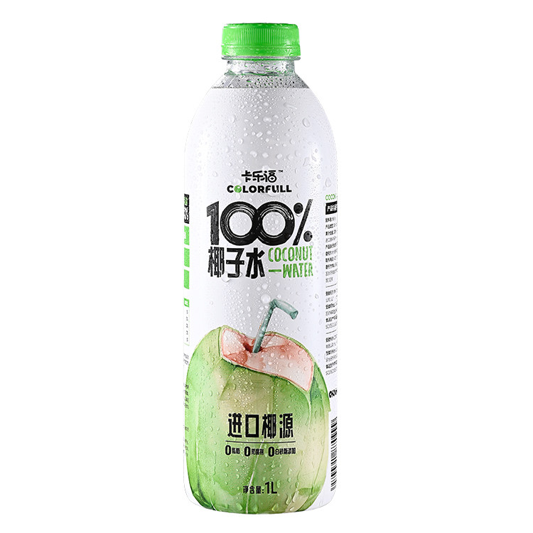 卡乐福100%纯椰子水电解质1000ml*6瓶0添加果汁补水健身孕妇饮料