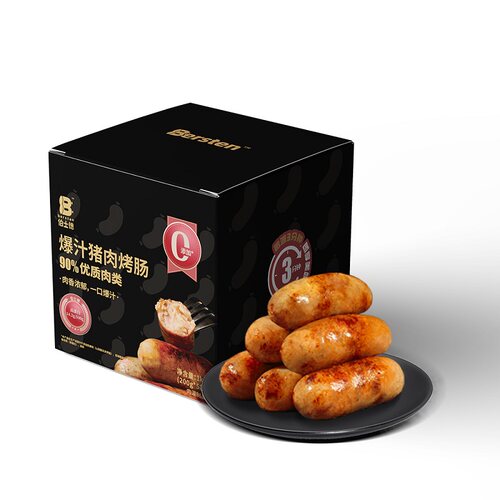 Moodles90%纯肉烤肠脆皮烤肠纯肉肠火山石烤肠香肠食品1kg装 - 图0