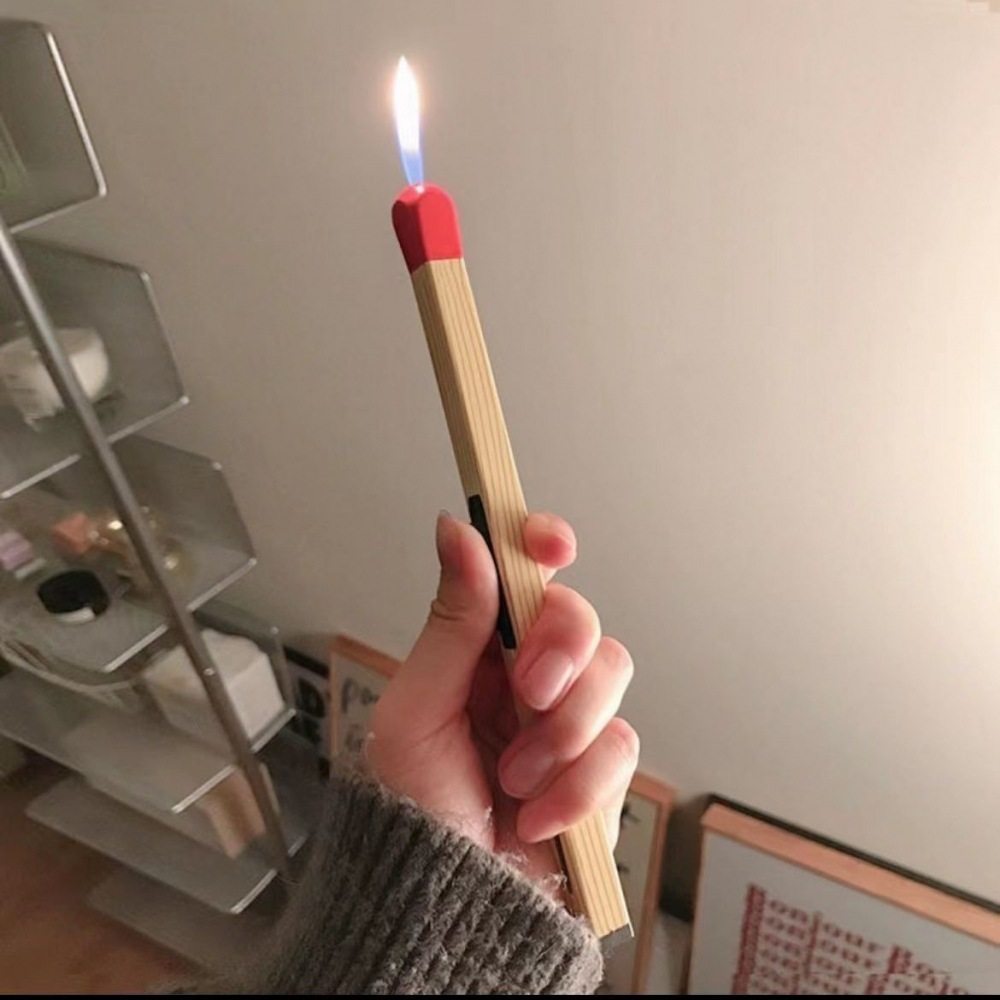 抖音小红书同款创意大号火柴棍充气打火机ins女孩子高颜值送男友,淘宝优惠券,粉丝福利购,淘宝优惠卷