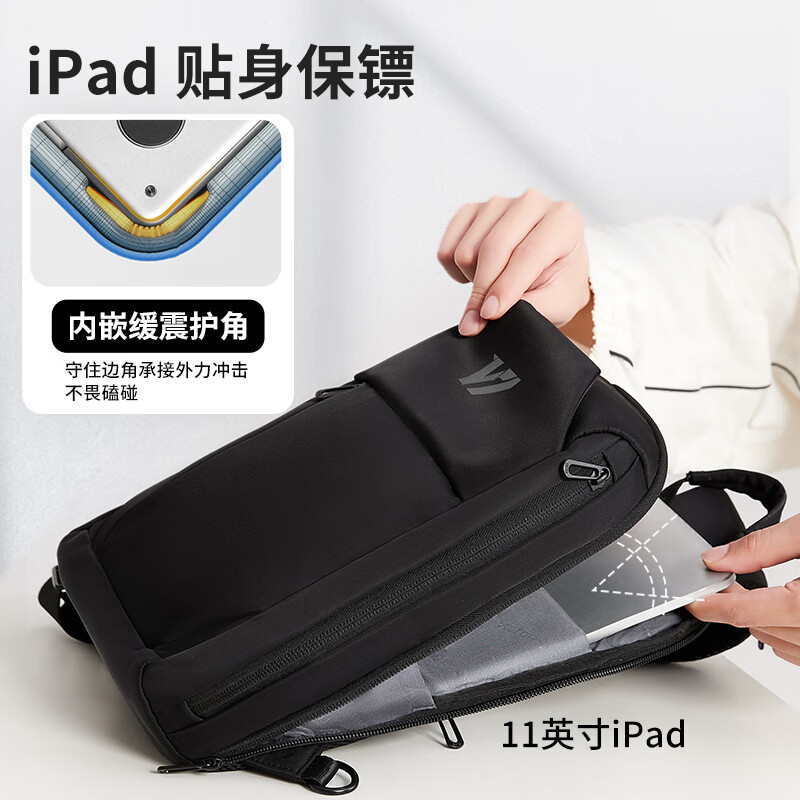 维多利亚旅行者男士斜挎胸包男休闲ipad手机包骑行腰包背包V5095 - 图2