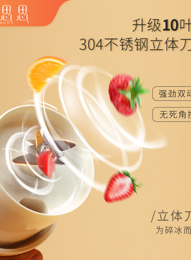 万思思无线榨汁杯可碎冰10页刀