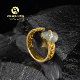 Anda Win Jewelry Family Gao Bing Piaohua Jade Gourd Ring 18K Gold Hollow Diamond Embellished Collection Grade