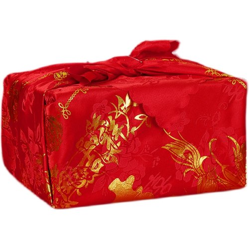 结婚包袱皮喜包袱布正方形红色婚礼新娘陪嫁婚庆用品包裹布喜盆布 - 图3