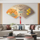 Perpetual calendar clock living room decorative painting wall clock fan shape