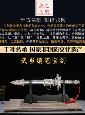 龙泉市不锈钢剑防身短剑镇宅宝剑汉剑风云战剑卧龙小剑摆件未开刃