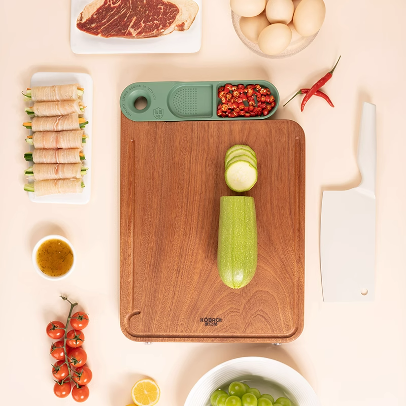 康巴赫乌檀木菜板抗菌防霉家用实木砧板备菜盘厨房专用案板切菜板