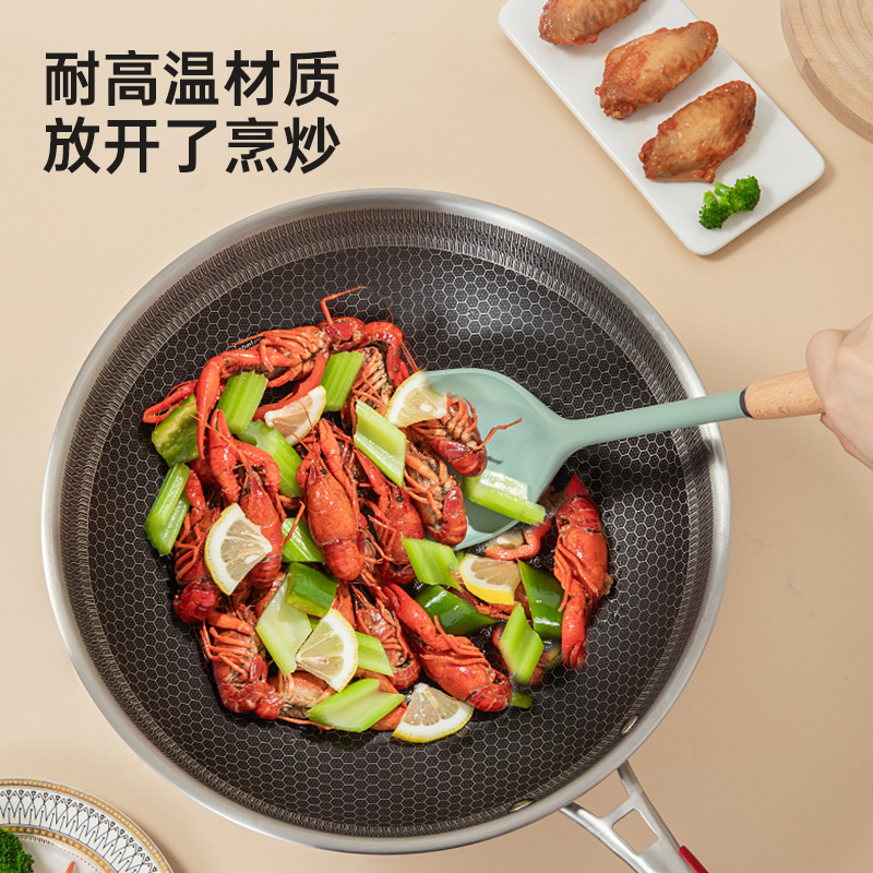 康巴赫硅胶锅铲耐高温家用炒菜铲子厨具套装汤勺食品级不粘锅专用