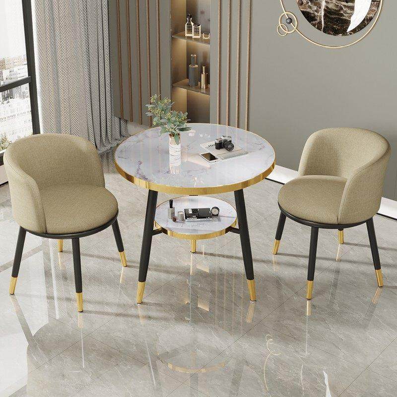 轻奢洽谈桌椅组合休息区接待家用阳台圆桌网红茶桌服装店一桌两椅,淘宝优惠券,粉丝福利购,淘宝优惠卷