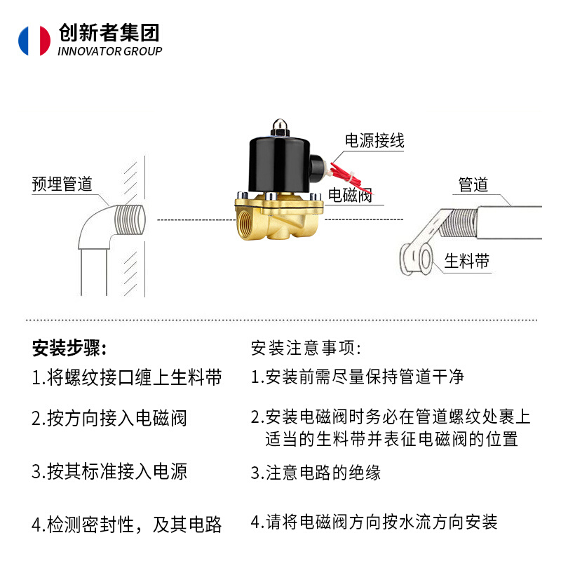 常闭铜线电磁阀AC220V 气阀DC24VDC12V 2分4分6分1寸控制开关水阀 - 图1