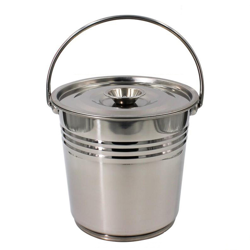 不锈钢桶小水桶圆桶201钓鱼铁桶多用手提式提桶加厚-图3