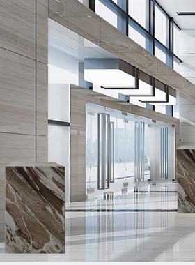 紫彩玉大理石头墩子底座酒店前台雕塑展示台装饰落地摆件基座