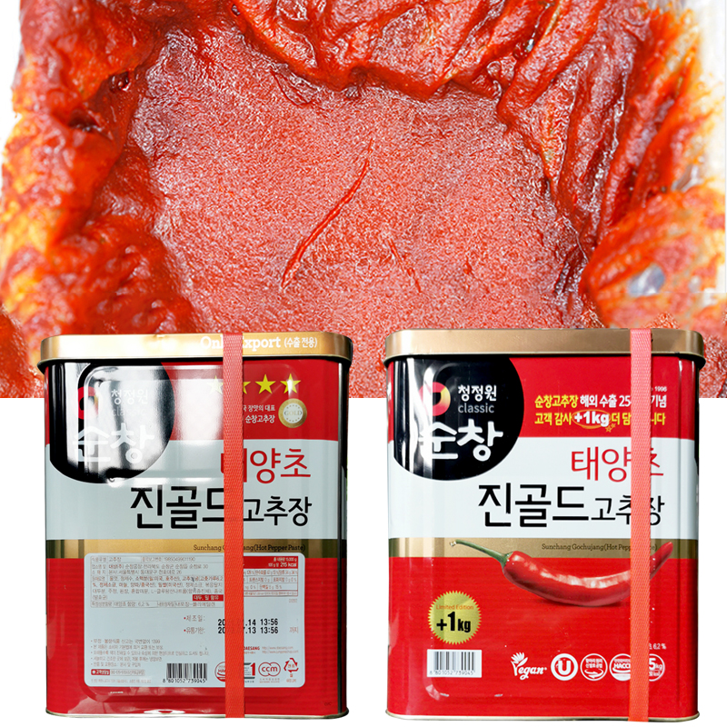 包邮韩国进口清净园顺昌辣椒酱14.5kg 拌饭辣酱年糕酱商用餐饮装 - 图2