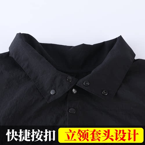 舒适防泼水围腰套头围裙耐穿防油家用厨房做饭罩衣外穿干活工作服 - 图2