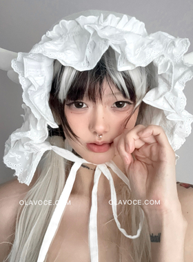 甜美Lolita天使羽翼蕾丝包头帽