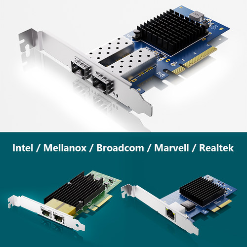白蜘蛛10G40G万兆网卡PCI-E光纤服务器网卡光口单双口SFP接口Intel82599540Aquantia/AQC107芯片台式机内置卡 - 图2