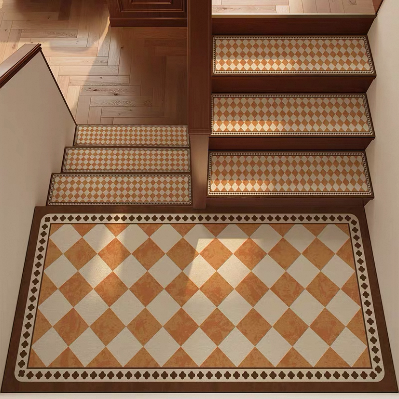 American-style stair step mats scrubbing-free glue-free self-adhesive non-slip carpet household duplex loft solid wood step mats