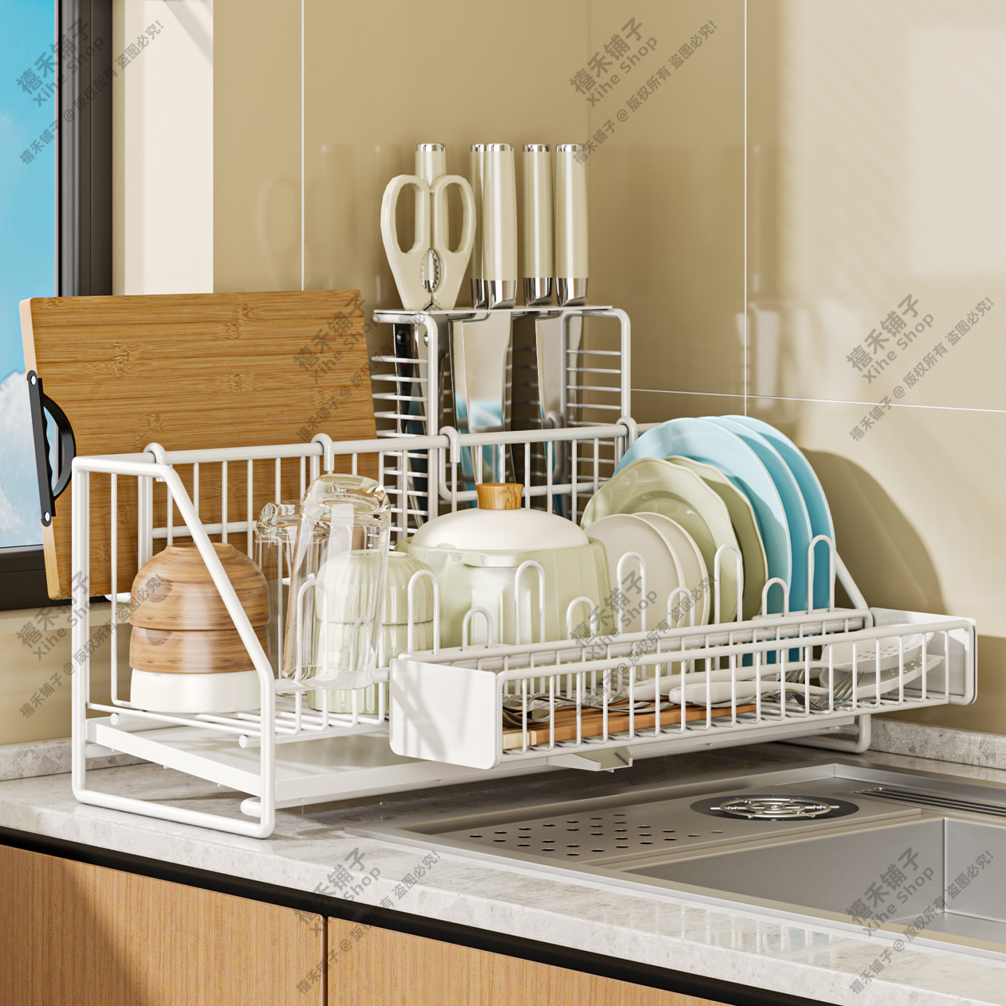厨房碗碟收纳架沥水碗架厨房置物架碗盘碗筷放碗盘子沥水篮大容量,淘宝优惠券,粉丝福利购,淘宝优惠卷