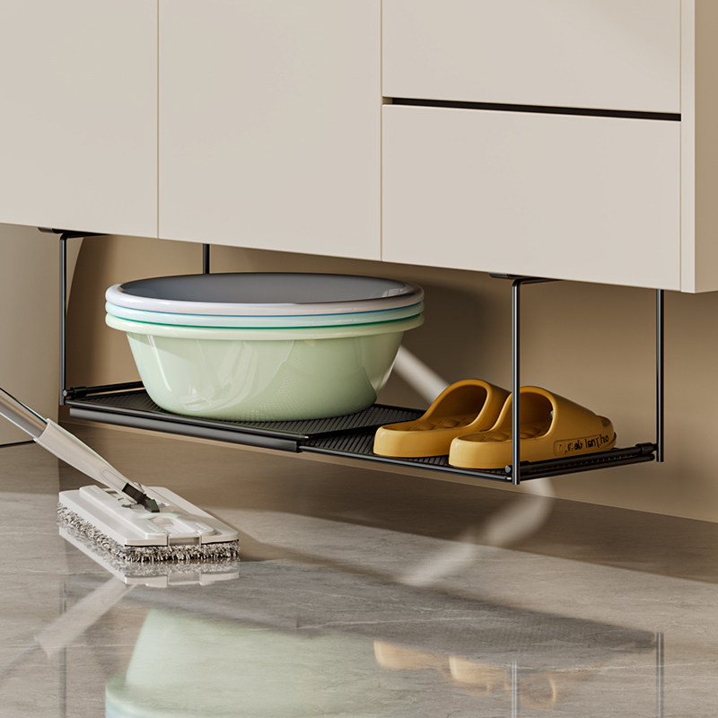 免安装可伸缩洗脸盆收纳架子浴室柜下分层盆子收纳架卫生间置物架,淘宝优惠券,粉丝福利购,淘宝优惠卷