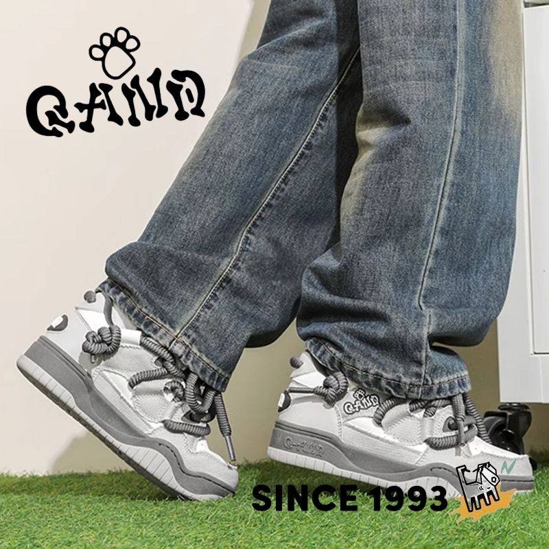 奇安达明星同款女鞋2024秋季新款潮流运动休闲鞋情侣款增高面包鞋