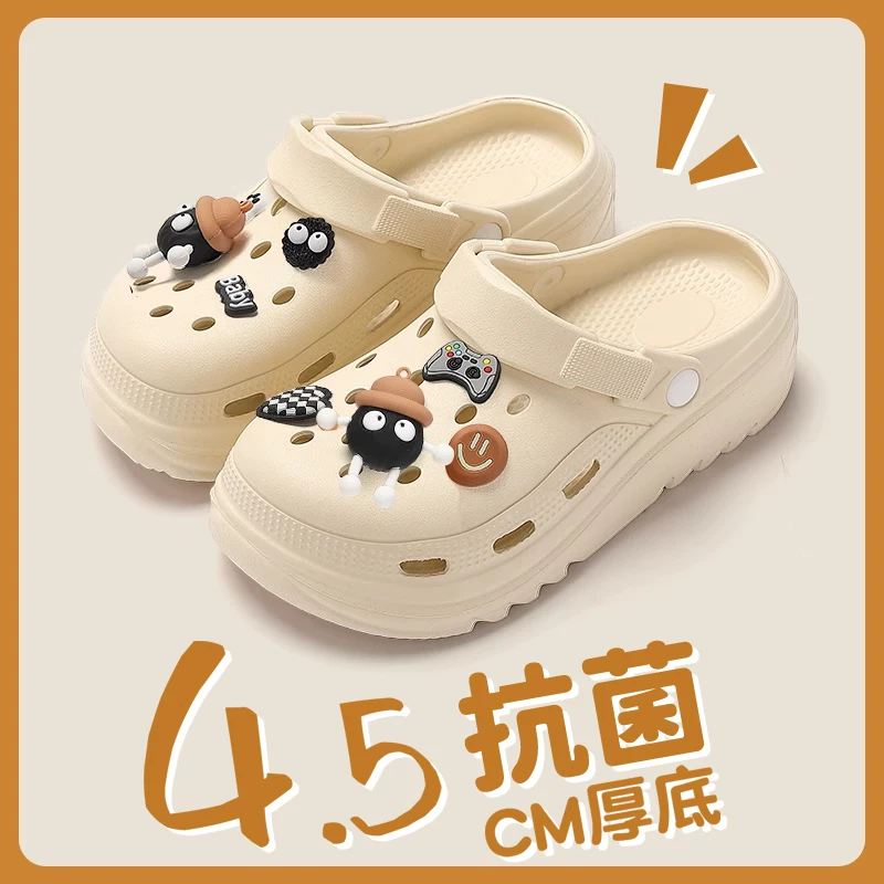 2025 Новая обувь Crocs с толстой подошвой женское летнее верхняя одежда противоскользящая против запаха пляжные сандалии тапочки для женщин