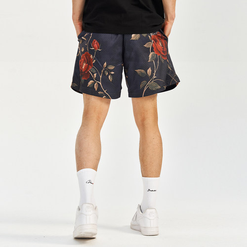 FUTURE MAKER “玫瑰花园”数码印吸湿排汗透气针织运动篮球短裤 - 图3
