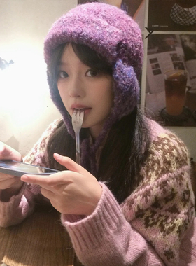 针织帽日系复古女秋冬
