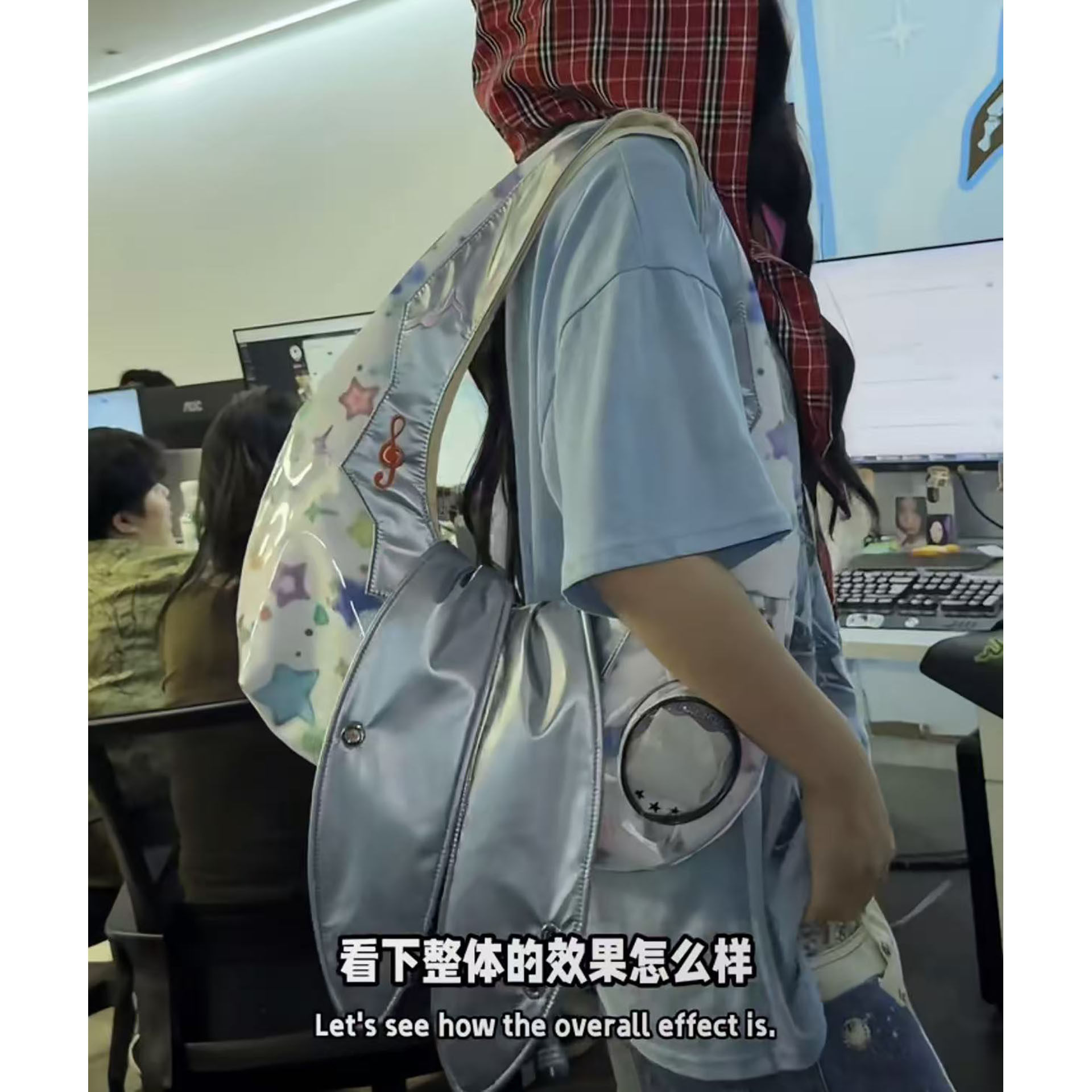 兔耳朵腋下包星星印花大容量托特包月牙包高颜值网红通勤单肩包,淘宝优惠券,粉丝福利购,淘宝优惠卷