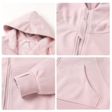 Розовая толстовка с капюшоном, куртка, короткий лонгслив с молнией, кардиган, осенняя, подходит для подростков, оверсайз