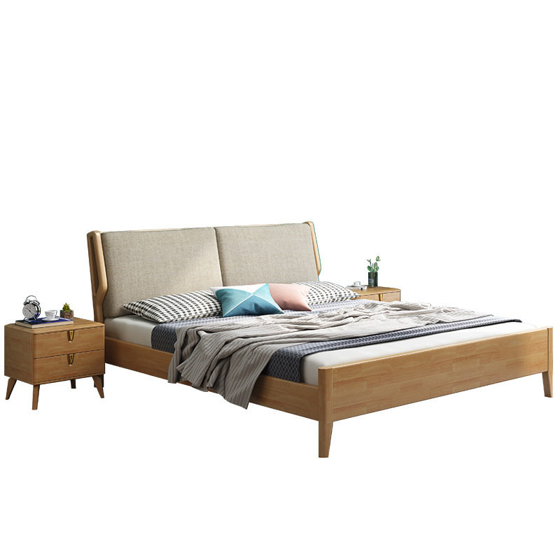 北欧实木床现代简约1.8米1.5m双人床布艺软靠高箱储物床主卧家具,淘宝优惠券,粉丝福利购,淘宝优惠卷