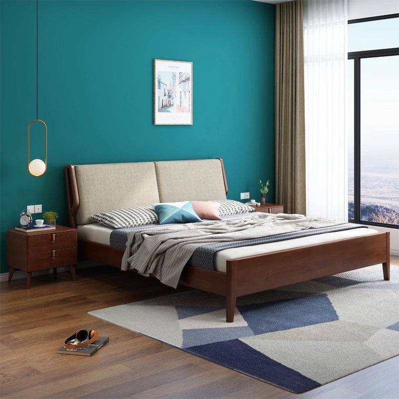 北欧实木床现代简约1.8米1.5m双人床布艺软靠高箱储物床主卧家具,淘宝优惠券,粉丝福利购,淘宝优惠卷