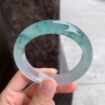 Natural Myanmar High Ice Breed Semi-Landscape Emerald Bracelet Old Pit A Cargo Positive Ring Floating Blue Flowers Jade Bracelet Children