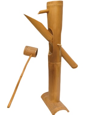 滴水惊鹿自制鸟器日式庭院竹筒阳台石槽流水造景缸循环小花园摆件