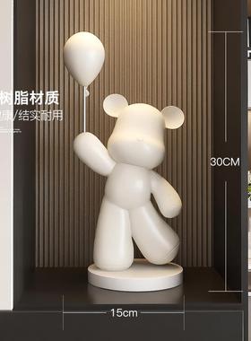 网红暴力熊客厅摆件电视柜轻奢高级感入户玄关柜装饰品乔迁礼物