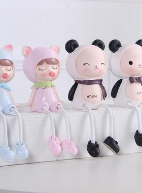 创意可爱装饰品家居摆设吊脚娃娃北欧现代简约书架儿童书桌小摆件